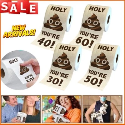 Funny Toilet Paper Roll Birthday Decoration 30th-60th Gifts for Women Men UK