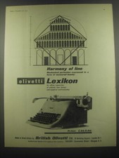 1953 Olivetti Lexikon Typewriter Ad - Harmony of line thumbnail