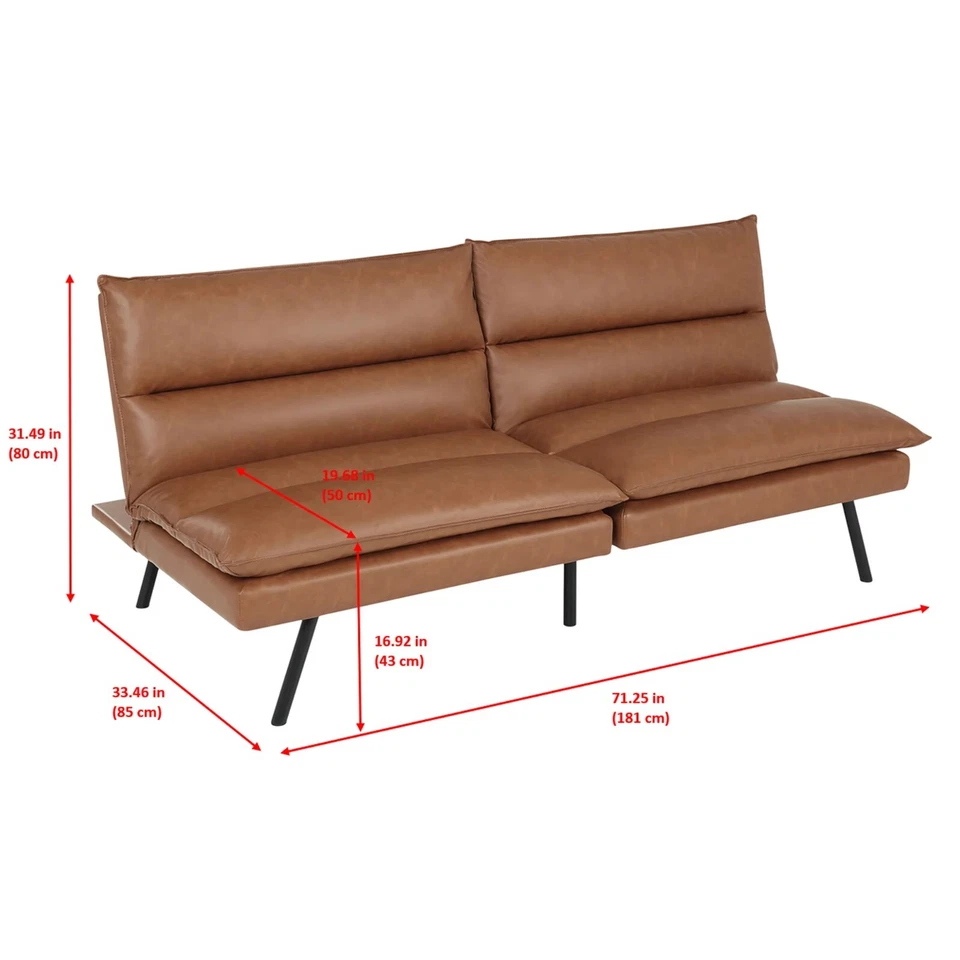 Top de almohada Mainstays, espuma viscoelástica, futón, camello Foto 2 de 3