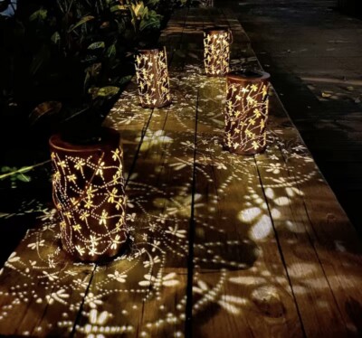 Bronze Solar Lights Outdoor Decorative - Dancing Firefly - Waterproof - Set of 4