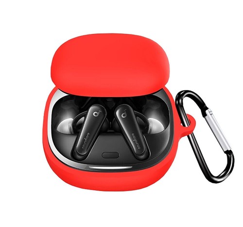 Silicone Case Earbuds Pouch Cover With Carabiner for Anker Soundcore Liberty 4 - Picture 18 of 33