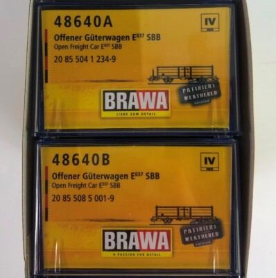 Brawa 48640 H0 2er-Set Offene Güterwagen E037 mit Rüben-Ladung  Ep. IV SBB
