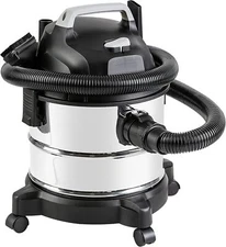 Wet/Dry Vacuum Cleaner, 4 Gallon Capacity, 3 HP Stainless Steel, Gray/Black