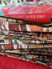 Set Of 4 Kay Dee Designs Napkins Food Labels Print & 4 Nutcracker Napkin Holders