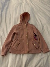 New - Girl's Pink Platinum Hooded Fleece Jacket, 6x