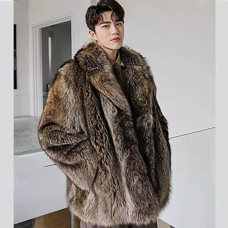 Men in shop fur coats
