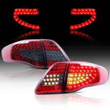 VLAND Tail Lights For 2008-2011 Toyota Corolla Rear Brake Lamps LED Red Smoked