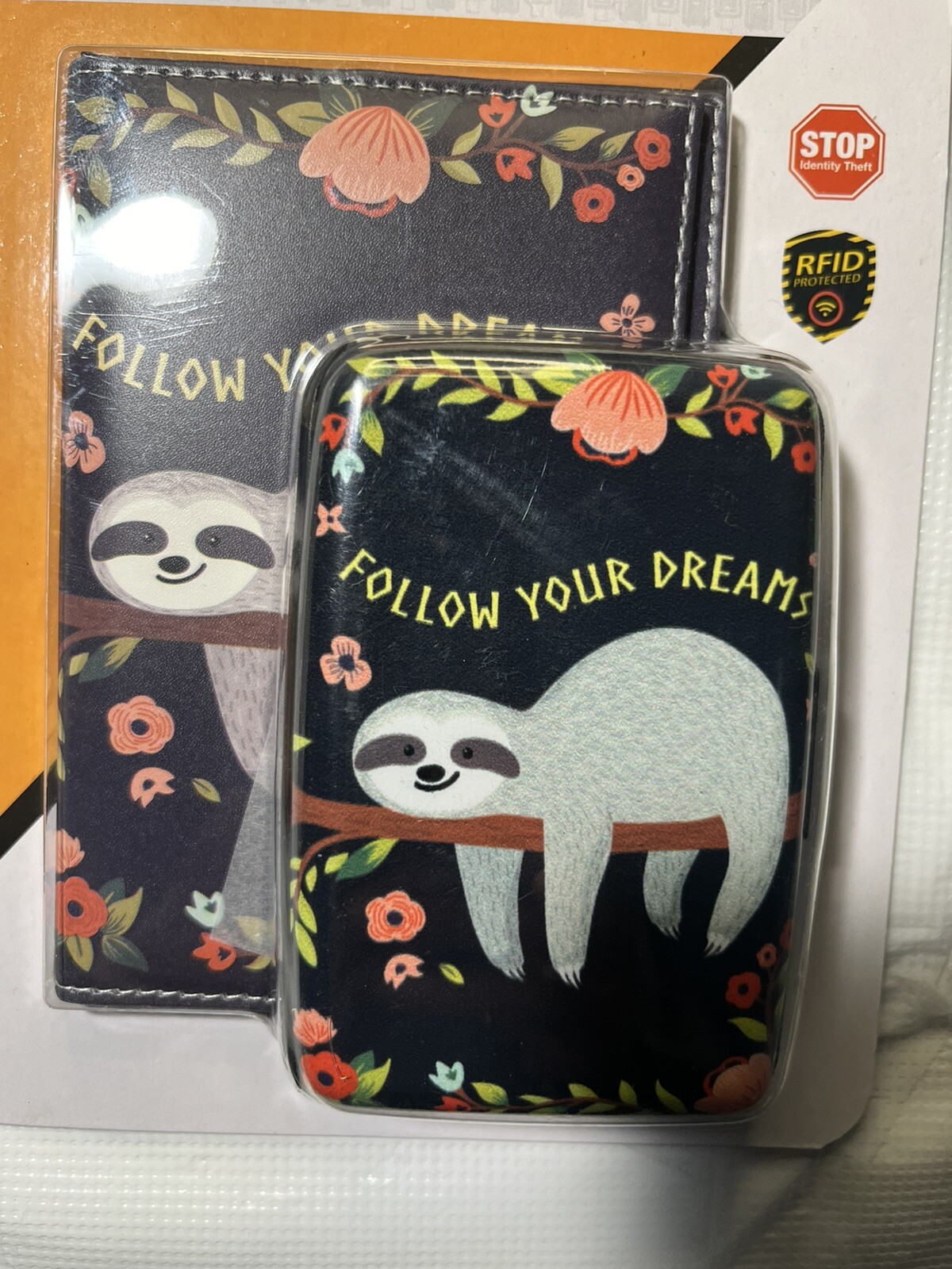 RFID-Blocking Leather Wallet & Passport Holder Set-image