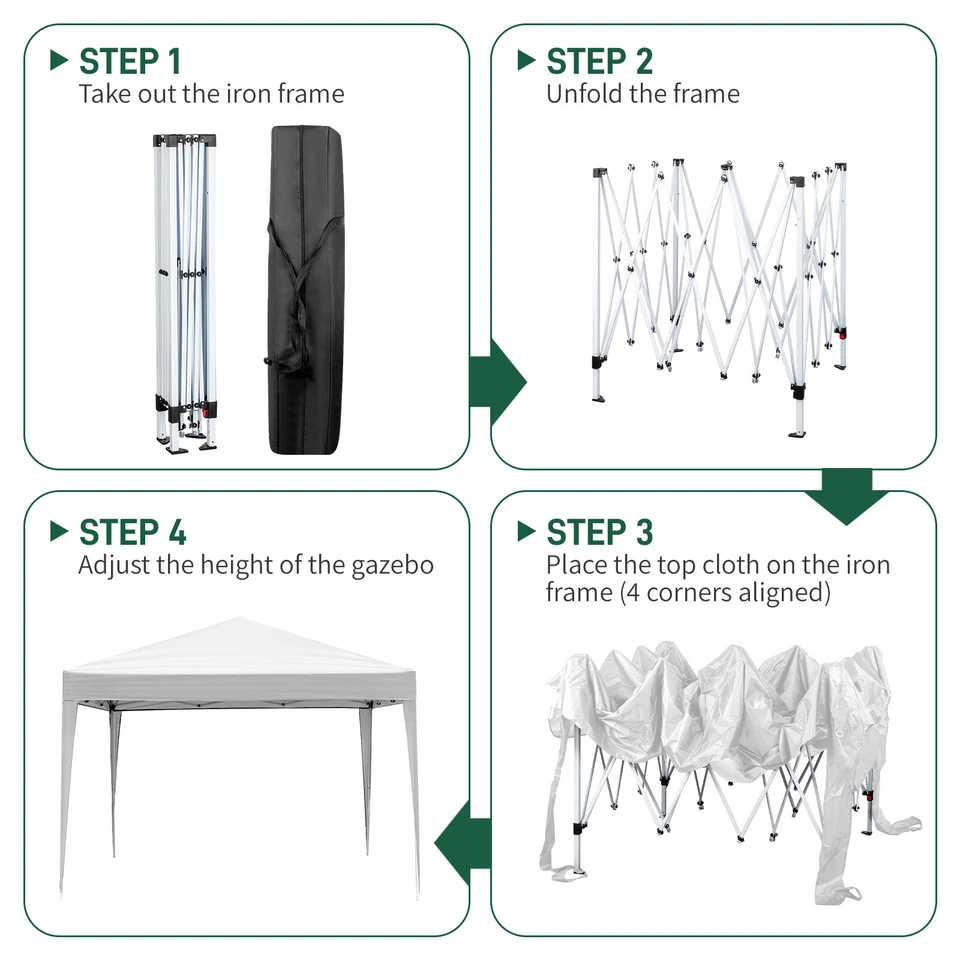 Práctica Tienda Plegable Ángulo Recto Impermeable 3x3m Foto 3 de 4