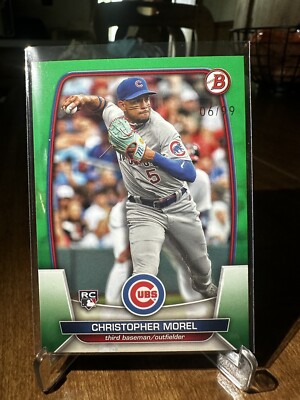 Christopher Morel 2023 Bowman 1st Rookie green 6/99!
