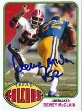 DEWEY MCCLAIN  ATLANTA FALCONS  SIGNED 1976 STYLE CUSTOM CARD