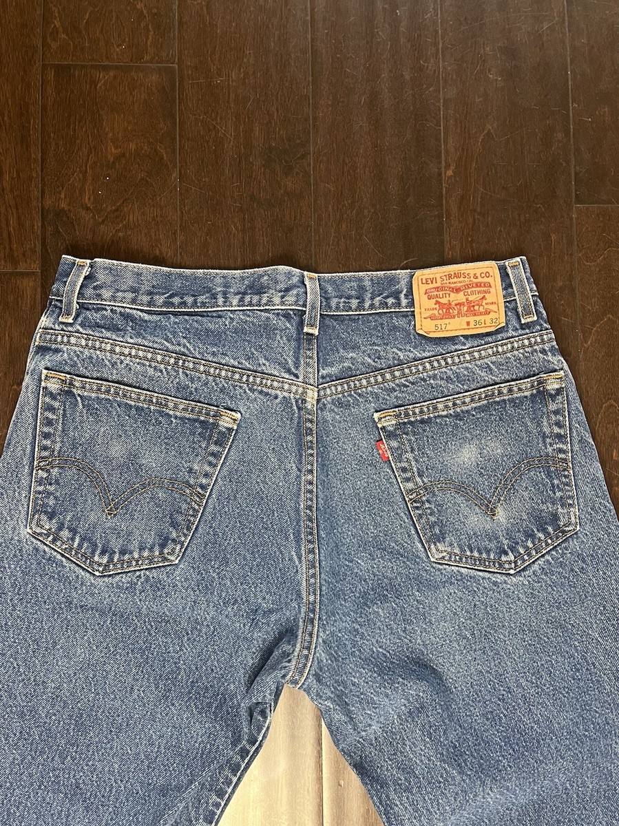 Levi's 517 Boot Cut Jeans Men's Size 34x27 100% Cotton 07 Levi's 517 Boot Cut Jeans Men's Size 34x27 100% Cotton 07