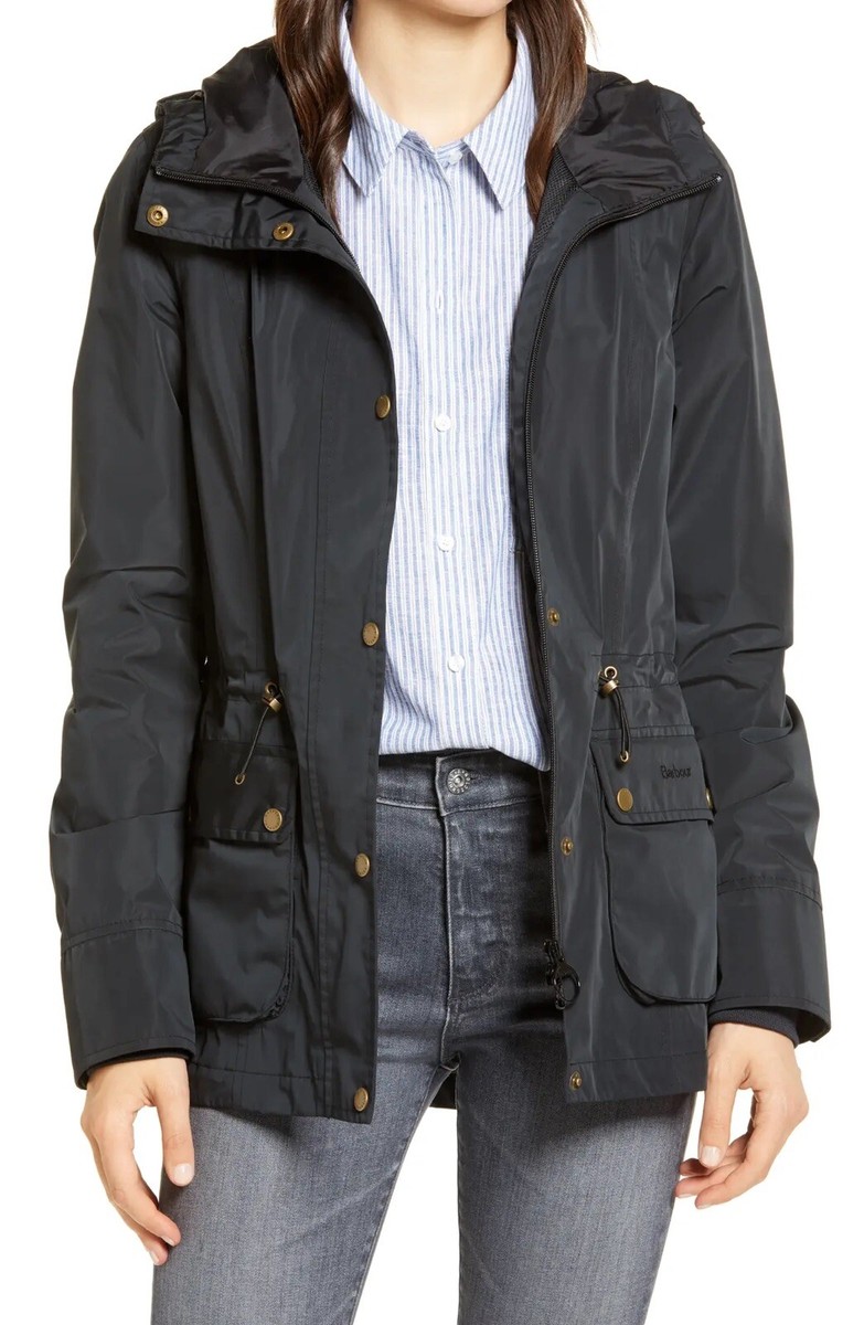NEW Barbour Riselan Hooded Raincoat - Black - 10 US | eBay NEW Barbour Riselan Hooded Raincoat - Black - 10 US | eBay