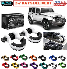 2pcs 3/4" D Ring Shackle Tow Hook Towing Chain Bow Buckle Pin for Jeep Truck SUV