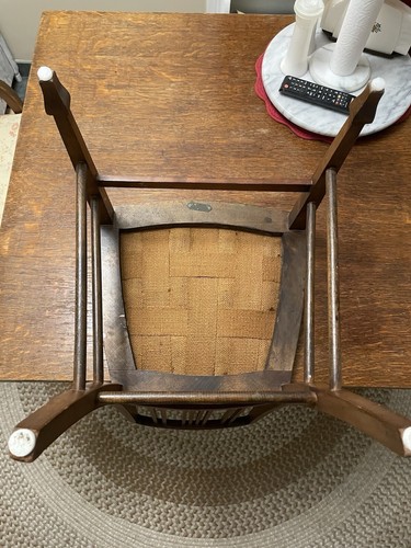 Vintage G. H. Shaw Mid Century Modern walnut padded green Dining/Side Chair - Picture 17 of 24