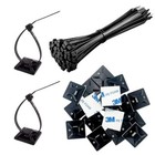 ✅​ Klein Klebesockel Kabel Halterungen Selbstklebend und Kabelbinder UV