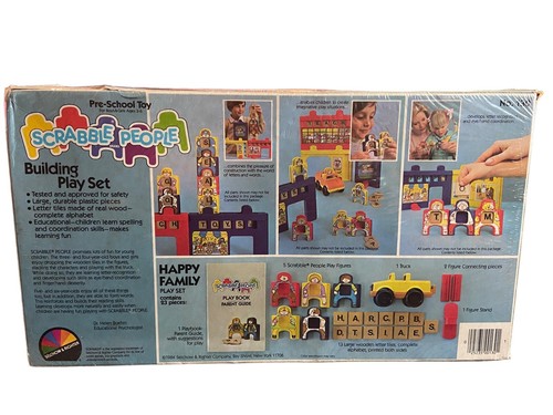 Scrabble People Building Play Set Happy Family No 130 1984 Preschool Toy - NEW - Picture 4 of 7