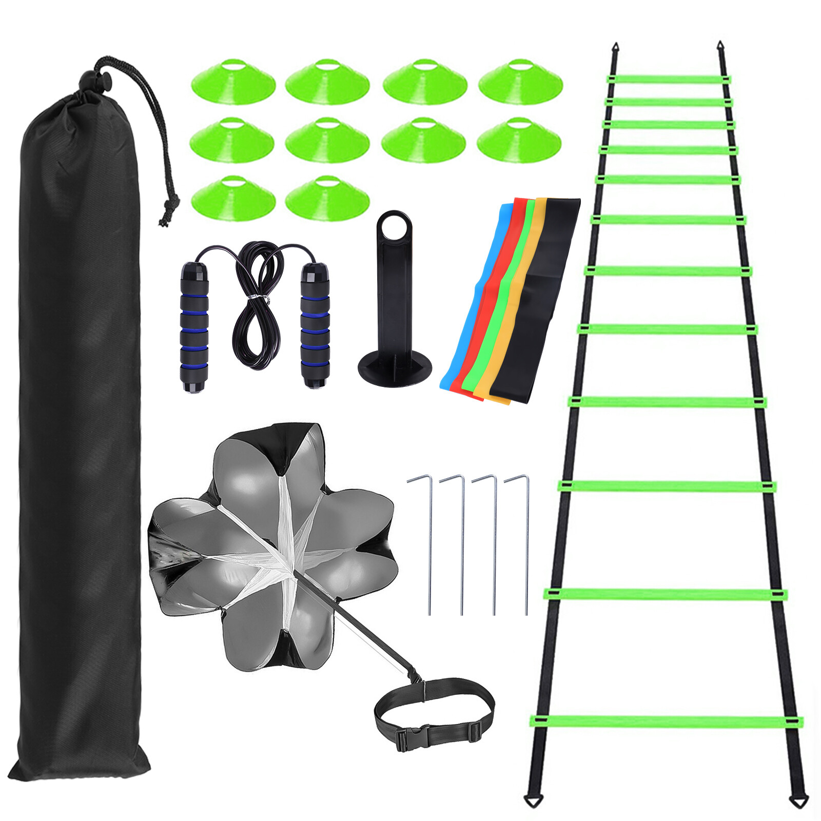 Set Running Parachute Cones For Football