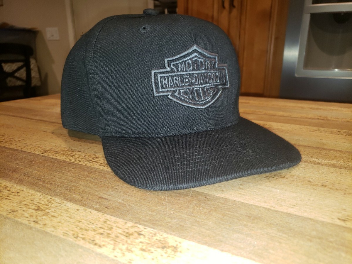 Harley Davidson Snapback Hat Black/grey adjustable sizes | eBay