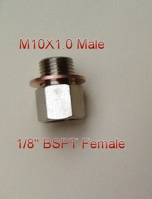 Fitting Pipe to Metric1/8'' BSP BSPT female to M10 M10X1 M10X1.0 male Adapter