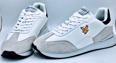 Lyle & Scott White Leather Lace Up Mens Shoes Size 11  FW1109 Z455