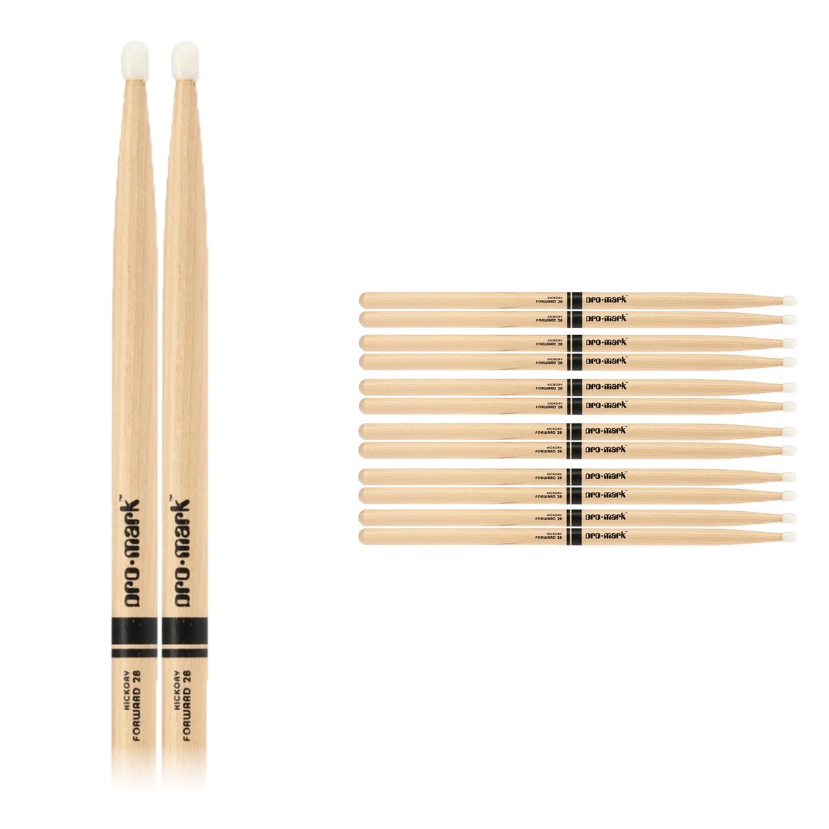 6 Pairs ProMark 2B Nylon Tip TX2BN Hickory Drumsticks Pro Mark | eBay