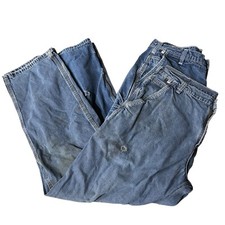 Carhartt FR Jeans Men's 36x34 Utility Worn Blue Fire Resistant Lot Of 2 Workwear