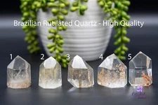 Rutile Quartz Tower 1.6"-1.7"/41mm-44mm - Brazilian