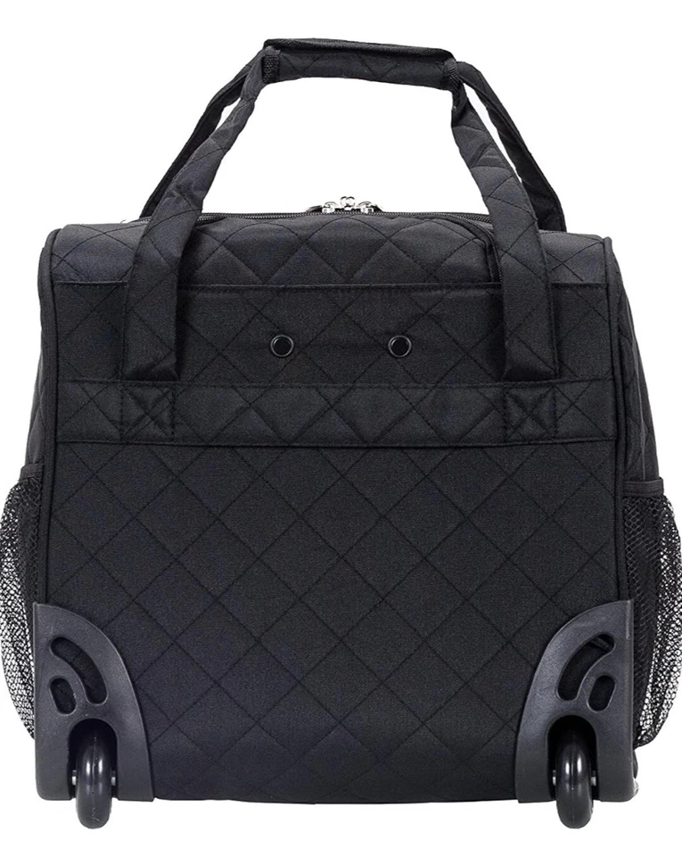 Rockland 15" Upright Wheeled Underseater Carry-On Travel Luggage Bag, Black - Image 3 of 4