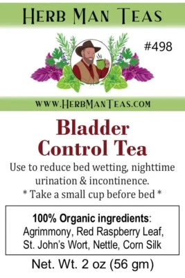 HERB MAN TEAS BLADDER CONTROL TEA - Stop urinating at night! Drink before bed & sleep better.