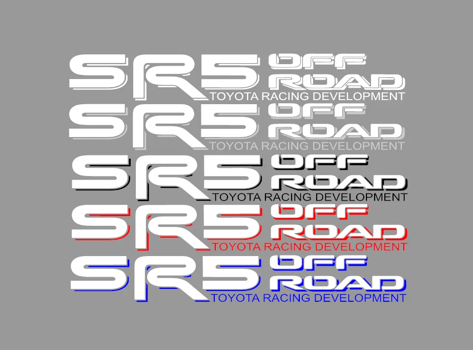 2x SR5 OFF ROAD TOYOTA Calcomanía Tacoma Tundra Par Pegatina Camión Cabecera Vinilo Foto 3 de 4