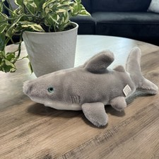 Sea World Great White Shark Plush Realistic Stuffed Animal Toy Grey 14" Soft