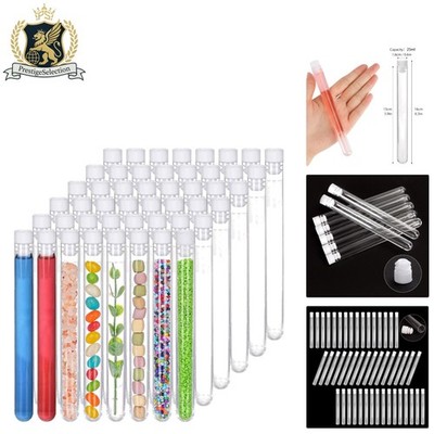 48 Set of 25ml Plastic  Tubes with Leak-Proof Caps for Multiple Uses