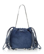 Borsa Moschino Mini Lettering Denim a tracolla blu
