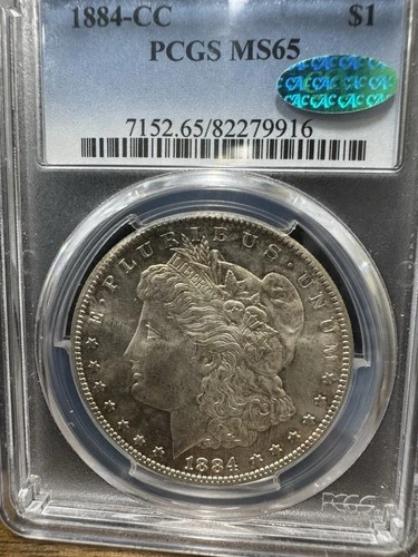 1884-CC $1 Morgan Silver Dollar - Carson City ~ PCGS MS65 CAC Toning