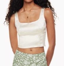 Aritzia Wilfred shine bustier light birch size XS Shiny