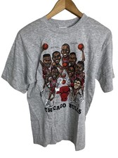 Vintage Chicago Bulls Salem Double Sided Slam Dunk Caricature T-shirt Size Large