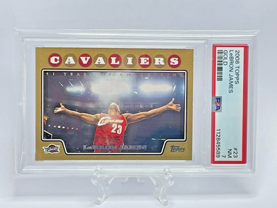 その他 Lebron James 2008 TOPPS 2008 Topps LeBron James Gold Border Chalk Toss Card #23 /2008 PSA