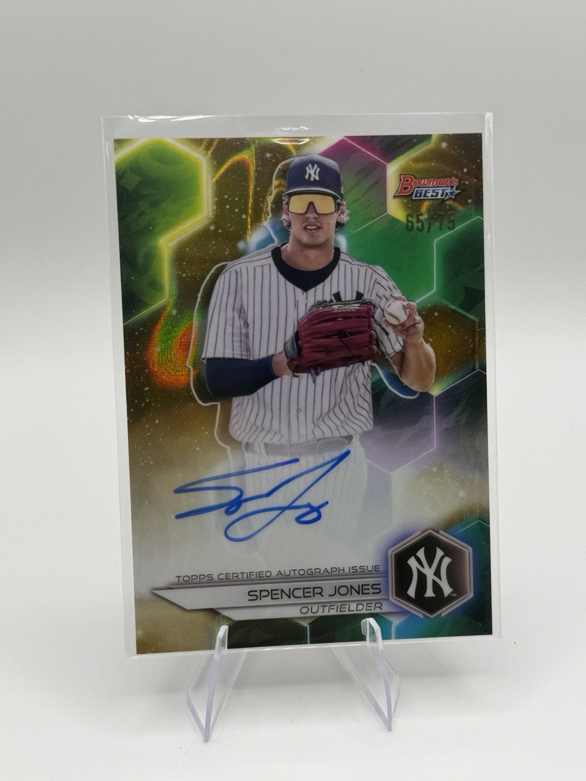 2023 Bowman's Best Spencer Jones Gold Lava Auto /75 New York Yankees