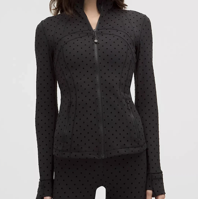 Lululemon Define ジャケット Nulu ブラック サイズ6 FAST SHIP LULULEMON DEFINE Jacket Nulu Flocked Polka Black 2 4 6 8