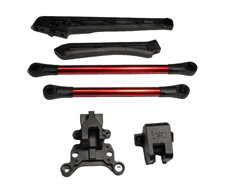 Arrma Kraton 6s BLX V6 Center Chassis Braces & Mounts Red Aluminum Bar / EXB 68