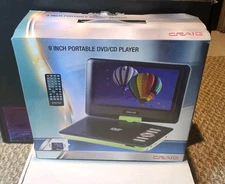 Craig CTFT712 Player 9 Inch Portable DVD Player Green With Accessories 