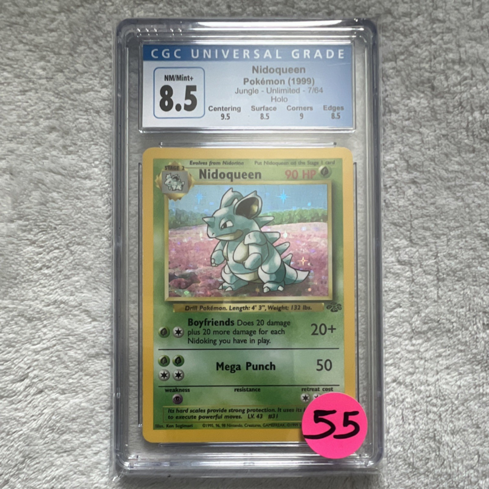 Nidoqueen Jungle Unlimited 7/64 Holo CGC 8.5 Pokémon 1999