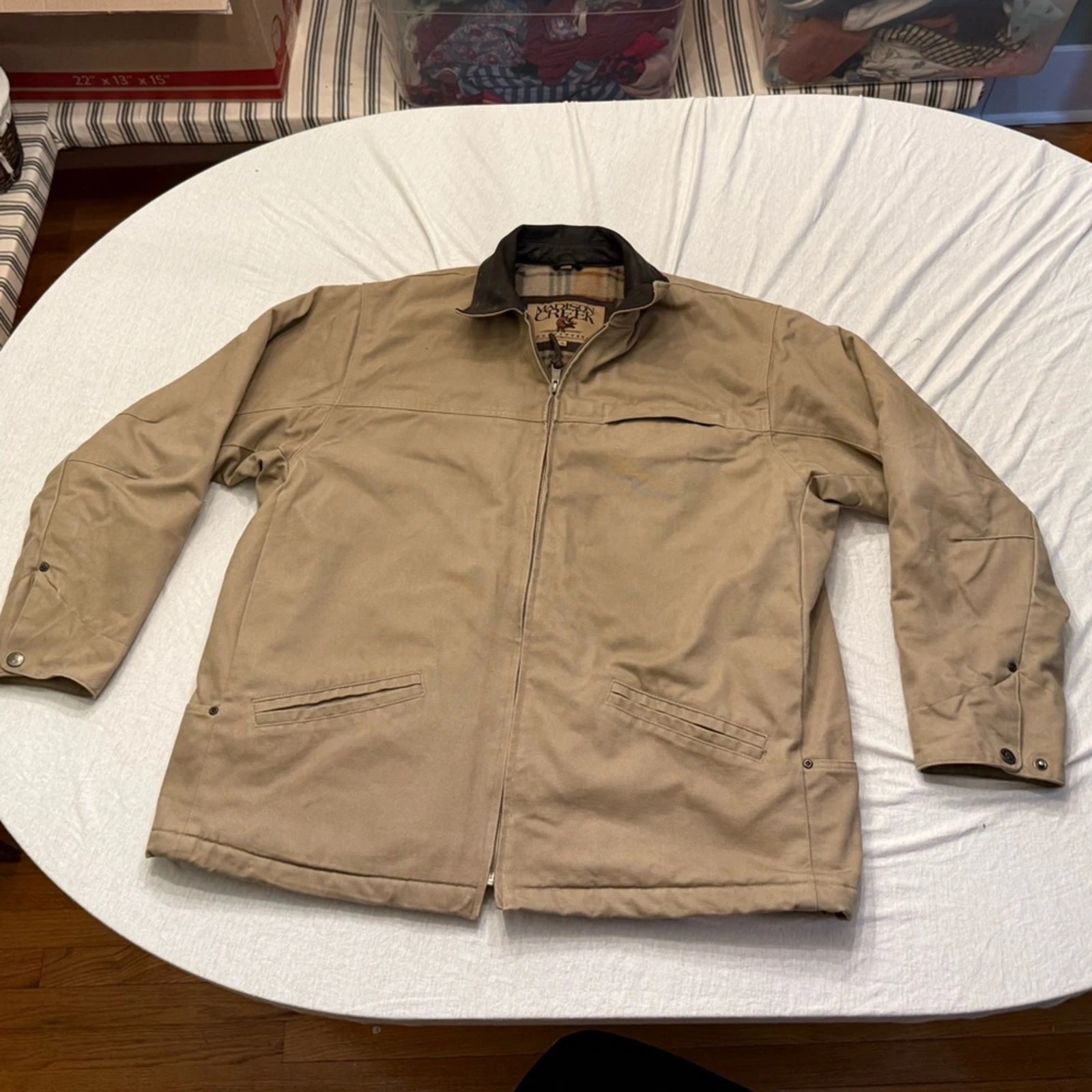 Madison creek men's XL flannel lined barn Jacket/ work coat EUC