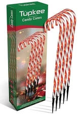 Tupkee Candy Cane Lights Peppermint Christmas Decoration, 26-Inches -Set of 5