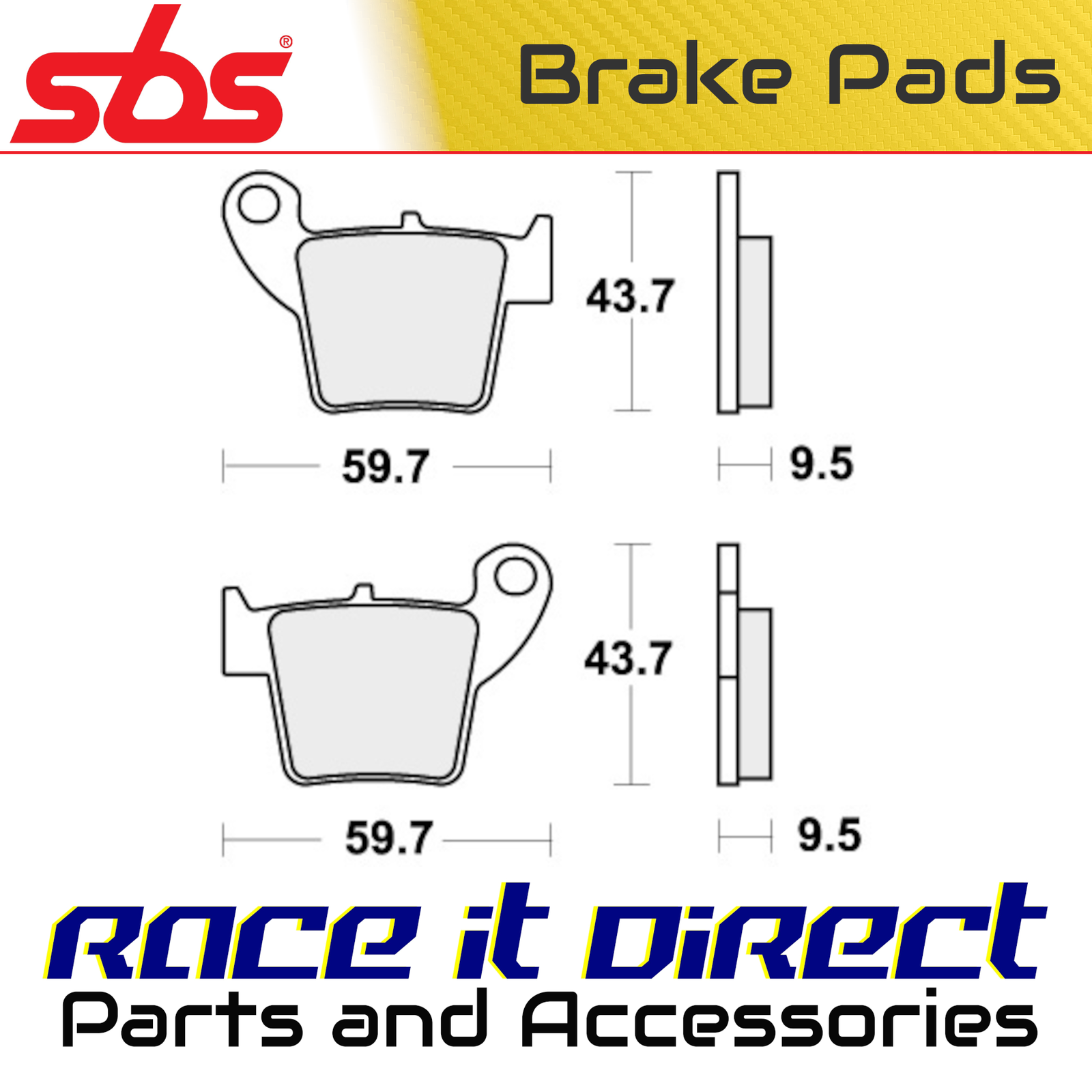 Brake Pads for HONDA CRF 150 RB 2007-2015 Rr Off RR For Caliper 6263210104 SBS