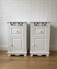 BELGRAVIA  ~~FRENCH STYLE BEDSIDE CABINETS DRAWERS x2 ~~ White painted