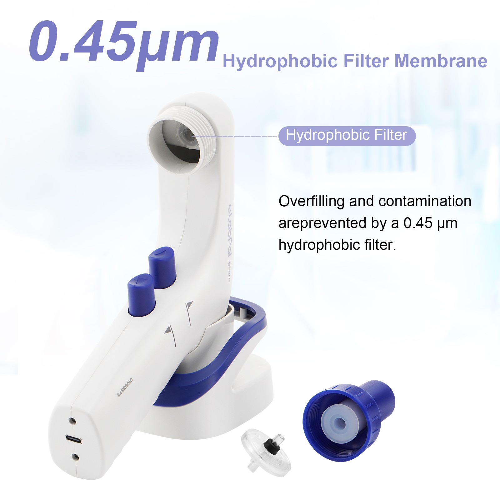 Lab Electric Pipette Controller 0.1-100ml Electronic Pipettor for Lab LCD Screen