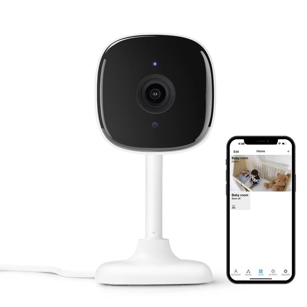 1080p Indoor Wi-Fi Security Camera with Night Vision, White 1-Pack - thumbnail 2