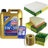 Mann Inspektionspaket 5L Liqui Moly Longlife 5W-30 FüR Skoda Fabia II 1.2 VW Fox